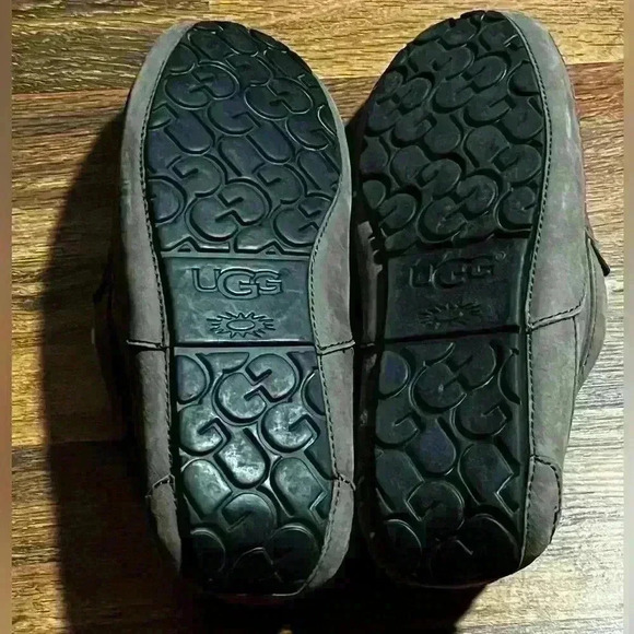 UGG Men’s Ascot Suede Wool Lined Slip On Moccasin Loafers  Taupe Size 11 - Picture 6 of 9